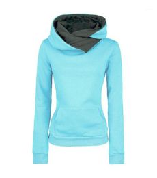 Women's Hoodies & Sweatshirts Wholesale- 2021 Autumn Winter Women Casual Solid Unisex Lapel Hooded Pullovers Turn-down Collar1