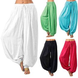 Hirigin Unisex Indian Aladdin Ladies Yoga Pants Gypsy Genie Casual Loose Baggy Hippie Sports Gym Long Harem Trousers H1221