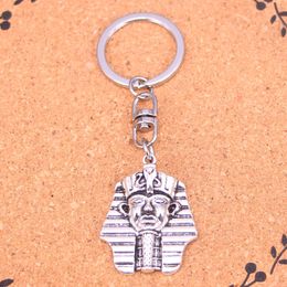 Fashion Keychain 36*28mm egyptian king tut tutankhamen Pendants DIY Jewelry Car Key Chain Ring Holder Souvenir For Gift