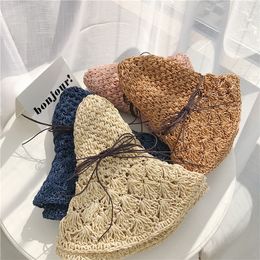 Straw Women's Big Folding Along The Beach Outdoor Seaside Shade Summer Fashion Foldable Sun Hat For Ladies Y200714