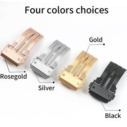 Stainless Steel Watch Clasp for for HUB 18mm 20mm 22mm 24mm Black Silver Rose Gold Brushed Deployment Watchband Buckle1