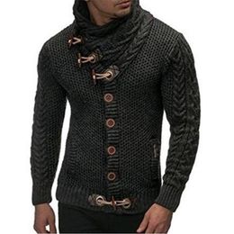 Classic Cardigan Sweater Coat Men Fall Winter Pull Homme Solid Sweater Casual Warm Knitting Jumper Sweater Male Button Pullovers 201105