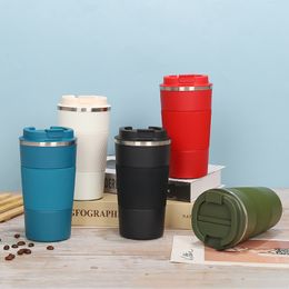 Office stainless steel coffee cup portable car mugs handy vacuum thermos cup holiday gifts 5 colors T3I51438