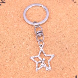 Fashion Keychain 30*24mm angel star Pendants DIY Jewelry Car Key Chain Ring Holder Souvenir For Gift