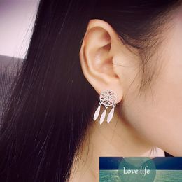 New Fashion Silver Bohemia Nationality Indian Feather Dream Catcher Dreamcatcher Drop Earrings For Women Jewelry High Quality