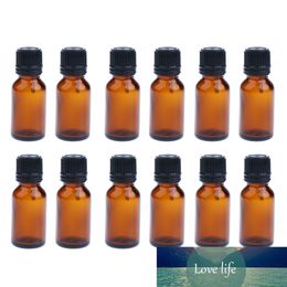 Glass Bottles for Essential Oils - 12 Pack Refillable Empty Amber Containers with Orifice Reducer Dropper