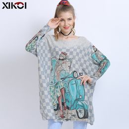 XIKOI Wool Oversized Sweater For Women Winter Long Pullover Dresses Fashion Girl Print Jumper Casual Knitted Sweaters Pull Femme 201120