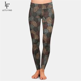 LETSFIND Brands High Waist Women Leggings 3D Print Plus Size Quality Milk Silk 211221