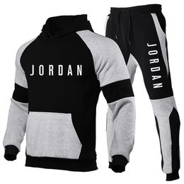 High Quality Tracksuit Men Hooded Sweatshirt+Pants Pullover Sets Autumn and Winter Sportwear Casual Outwear Sports 2 Piece Suits 201109