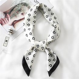 Square Silk Neck Scarf Women Designer Letter D Print Lady Foulard Headband Femme Bandana Small Hand Kerchief 2020 new