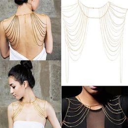 Collar Shoulder Chain Long Necklaces & Pendants Women Statement Body Jewelry Bohemian Punk Necklaces