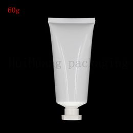 50pcs/lot 60g White Plastic Squeeze Bottle Shampoo Lotion Cream Empty Soft Tube Refillable Cosmetics Facial Cleanser Bottles