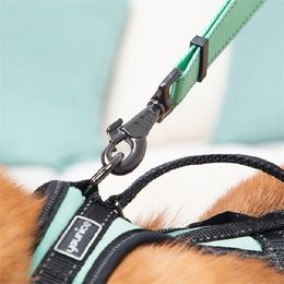Fashion adjustable nylon reflective Pet Dog Leash Lead black strong Metal Training Small Large Bulk Sale Silver harness vest 201126