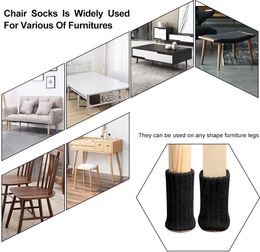 24PCS Lot Knitted Chair Leg Socks Furniture Table Feet Covers Floor Protectors Moving Noise Reduction Pads321B