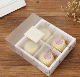 2022 new sale Transparent Frosted Cake Box Dessert Macarons Mooncakes Boxes Pastry Packaging Boxes