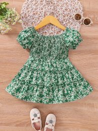 Baby Ditsy Floral Shirred Layered Dress SHE