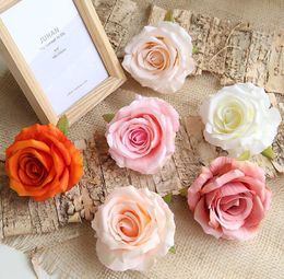 Multicolor flannel 10cm rose flower head simulation flower home wedding decoration flower christmas decoration GD827