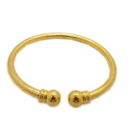 Smooth Cuff Bangle 18K Yellow Gold Filled Womens Bracelet 56mm Simple Style Female Jewelry Gift