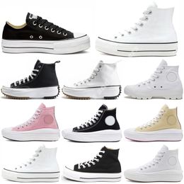 flat canvas shoes for girls NZ - women all stars Move canvas shoes breathable high top sneaker Girls fashion Thick bottom platform flat Wedding ultra light comfortable sports shoe size 35-40