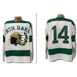 Real 740 real Full embroidery 1954 North Dakota Sioux Jersey 740 Stitched Fighting Sioux DAKOTA Jersey or custom any name or number Jersey