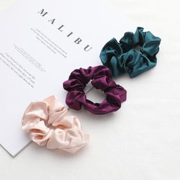 2021 29 Colours Women Silk Scrunchie Elastic Handmade Multicolor Hair Band Ponytail Holder Headband Accessories epacket