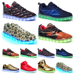 Casual luminous shoes mens womens big size 36-46 eur fashion Breathable comfortable black white green red pink bule orange two 74