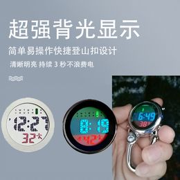 Electronic mountaineering buckle watch portable buckle backpack wall watches nurse student timing small alarm clock compass luminous waist new 99-4