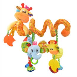 Rattle For Kids Baby Toys 0 6 12 24 Months Animals Plush Kids Toys for Newborns Crib Soft Educational Mobile to Bed Baby Rattles LJ201113