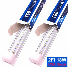 LED 2 Ft Shop Light, 2Ft 18 20 Watt Tube Lamp, 23 lampadine collegabili da 24 pollici per garage, magazzino, forma a V, 2' luci più fredde, 18W 20W 1800LM 2000LM integrato diretto cablato