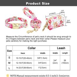 Dog Collars Leashes Personalised Custom Dog Collar Leash Set Printed Engraved Idtag Pet Treat Pouch Snack Bag For Small Medium La 236k