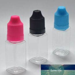 5pcs PET 10ml Plastic Square Clear Bottle with Childproof Cap for Eye Dropper E Liquid Empty Hard Bottle