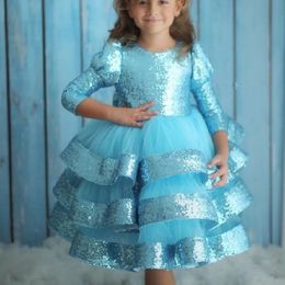 Princess Cute Lovely Petals Flower Girls Dresses Back With Bowknot Tulle Beautiful Girl Dress For Wedding Party Gowns Custom