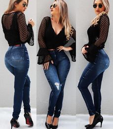 Jeans Donna 2021 Slim For Women Skinny Vita Alta Donna Pantaloni Matita Denim Blu Stretch Calca Feminina
