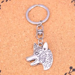 Fashion Keychain 35*30mm wolf dog wolfhound Pendants DIY Jewellery Car Key Chain Ring Holder Souvenir For Gift