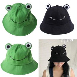 Foldable Cotton Frog Bucket Hat Summer Sunscreen Fisherman Cap Hunting Sunhat
