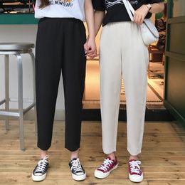Women Loose Harem Pants Spring Summer Fashion Female Solid Higt Wait Vintage Straight Pant Casual Trousers Plus Size S-4XL 201031