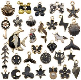 The latest model 1 pack = 31, Christmas pendant black ocean series handmade diy earrings bracelet jewelry accessories Christmas tree decorat