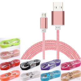 5FT/1.5M Nylon Braided Cell Phone Cables USB Charging Syncing Cord Sync Data Durable Quick Charge Charger for Android V8 Smart Phone