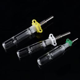 NC Cera Hookahs Kits Acessórios para fumantes com 10mm 14mm 19mm Junta Pequeno Plataformas De Petróleo Mini Nector Kit de Água de Vidro NC09