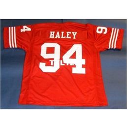 3740 CUSTOM #94 CHARLES HALEY red College Jersey size s-4XL or custom any name or number jersey