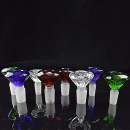 14mm 18mm Heady Coloured Male Glass Bowls Diamond Design Water Pipes Bongs Bowls High Quality Multicolor Cute Glass Bowl for Smoking Sale