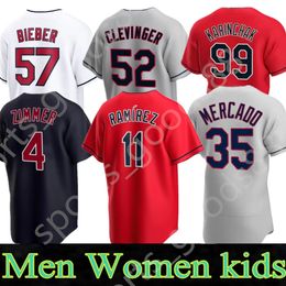 2021 2022 Custom S-4XL Baseball Jersey Jose Ramirez Ricky Vaughn Carlos Santana Shane Bieber Amed Eddie Rosario Jim Thome Cleveland Kenny Lofton Leonys Martin