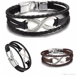 Mens Bracelets Lucky Digital 8 Bangles Bandage Brand Charm Women Men Leather Bracelets