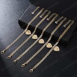 26 English Initial heart anklet chain Crystal gold chains heat charm foot chains letters women fashion jewelry