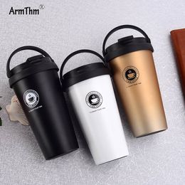 500ML/16.9OZ Premium Travel Stainless Steel Thermos Flask Coffee Mug Tumbler Cups Tea Thermal Bottle For Water Thermocup For Car 201109