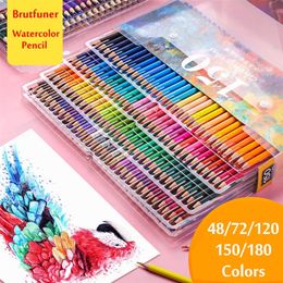 Brutfuner 48/72/120/150/180 Watercolour Pencils Wood Coloured Pencil Set Lapis de cor Painting gifts for kids Art School Supplies 201214