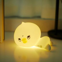 2022 лампа утка ночь свет Новый стиль утка светодиодный ночной свет для детей младенца детские детские прикроватные лампы спит ночной свет мультфильм pat light