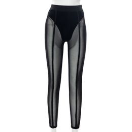 Women Sports Pencil Pants Mesh Slim Solid High Waist Leggings Skinny Workout Yoga Pants Gym Fitness Sexy Legging