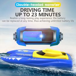 H128 Rc Boat 1/47 2.4GHz Remote Control Speed mini Boat Dual Motors 15km/h 20minutes Fligt Time RC Ship Speedboat Electric Toys 201204