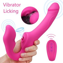 Strap on Dildo for Women Clitoral Sucking Vibrator Sucker Clitoris Stimulator Anal sexy Toy Adult 18 Couple Lesbian